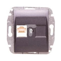 Catrin Gniazdo komputerowe pojedyncze RJ45 kat.5e bez ramki grafitowy metalik 2148-18