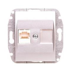 Catrin Gniazdo komputerowe pojedyncze RJ45 kat.5e bez ramki srebrne 2148-16