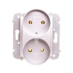Catrin Gniazdo podwójne b/u 16A IP20 bez ramki srebrne 2144-16