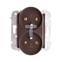 Catrin Gniazdo podwójne z/u 16A bez ramki czekoladowy metalik 2143-14