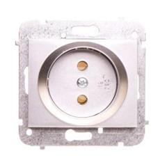 Catrin Gniazdo pojedyncze b/u 16A bez ramki srebrne 2131-16