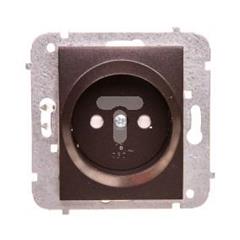Catrin Gniazdo pojedyncze b/u 16A z przesłonami bez ramki czekoladowy metalik 2140-14