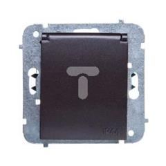 Catrin Gniazdo hermetyczne pojedyncze z/u 16A IP44 z klapką białą i przesłonami bez ramki czekoladowy metalik 2136-14