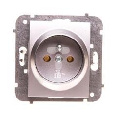 Catrin Gniazdo pojedyncze z/u 16A bez ramki srebrne 2133-16