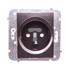 Catrin Gniazdo pojedyncze z/u 16A z przesłonami bez ramki czekoladowy metalik 2134-14