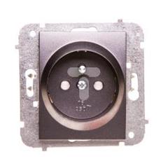 Catrin Gniazdo pojedyncze z/u 16A z przesłonami bez ramki grafit metalizowany 2134-18