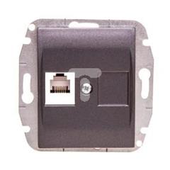 Catrin Gniazdo telefoniczne pojedynczy RJ11 bez ramki grafit metalizowany 2150-18