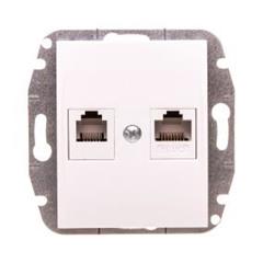 Catrin Gniazdo teleinformatyczne RJ11 RJ45 kat.5e bez ramki białe 2159-10