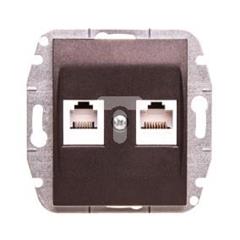 Catrin Gniazdo teleinformatyczne RJ11 RJ45 kat.5e bez ramki czekoladowy metalik 2159-14