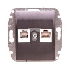 Catrin Gniazdo teleinformatyczne RJ11 RJ45 kat.5e bez ramki grafit metalizowany 2159-18