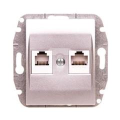 Catrin Gniazdo teleinformatyczne RJ11 RJ45 kat.5e bez ramki srebrne 2159-16