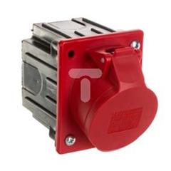 Gniazdo tablicowe skośne z puszką podtynkową 3P+Z+N 16A 400V czerwone IP44 415-6p