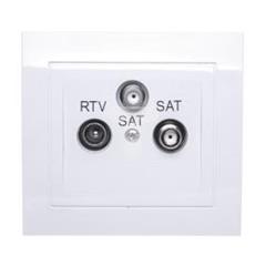 KIER Gniazdo antenowe RTV-SAT-SAT białe GPA-W2S/00 