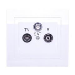 KIER Gniazdo antenowe RTV-SAT przelotowe białe GPA-WSP/00 