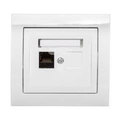 KIER Gniazdo komputerowe pojedyncze RJ45 kat.6 białe GPK-1W/K6/00  