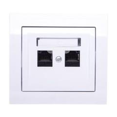 KIER Gniazdo komputerowe podwójne RJ45 kat.5e białe GPK-2W/K/00