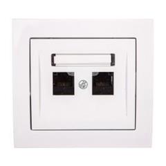 KIER Gniazdo komputerowe podwójne RJ45 kat.6 białe GPK-2W/K6/00  