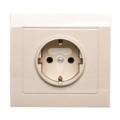 KIER Gniazdo pojedyncze z/u SCHUKO beżowe GP-1WS/01  