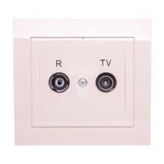 KIER Gniazdo antenowe RTV przelotowe  beżowe GPA-10WP/01