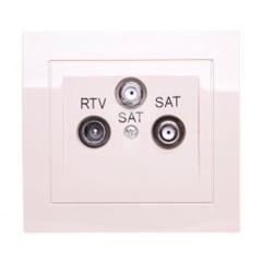 KIER Gniazdo antenowe RTV-SAT-SAT beżowe GPA-W2S/01 