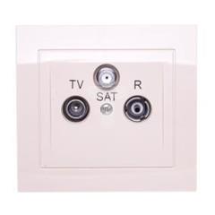 KIER Gniazdo antenowe RTV-SAT przelotowe beżowe GPA-WSP/01 