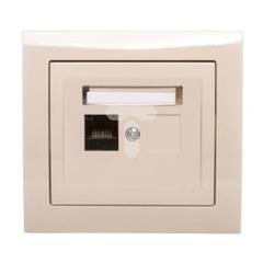KIER Gniazdo komputerowe pojedyncze RJ45 kat.6 beżowe GPK-1W/K6/01  