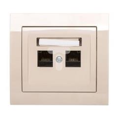 KIER Gniazdo komputerowe podwójne RJ45 kat.6 beżowe GPK-2W/K6/01  