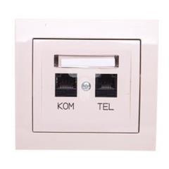 KIER Gniazdo teleinformatyczne RJ11 + RJ45 beżowe GPKT-W/K/01