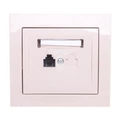 KIER Gniazdo telefoniczne pojedyncze RJ11 beżowe GPT-1W/01  