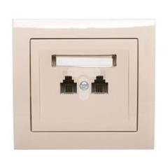 KIER Gniazdo telefoniczne podwójne RJ11 równoległe beżowe GPT-2WR/01 