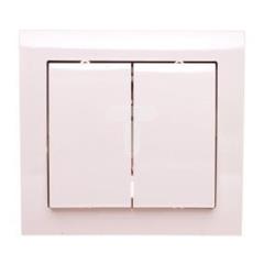 KIER Łącznik schodowy + jednobiegunowy beżowy ŁP-9W/01