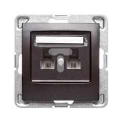 IMPRESJA Gniazdo telefoniczne podwojne antracyt GPT-2YN/m/50