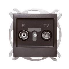 IMPRESJA Gniazdo antenowe RTV przelotowe ZAP-10 antracyt GPA-10YP/m/50