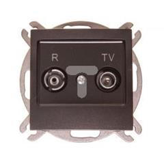 IMPRESJA Gniazdo antenowe RTV przelotowe ZAP-14 antracyt GPA-14YP/m/50