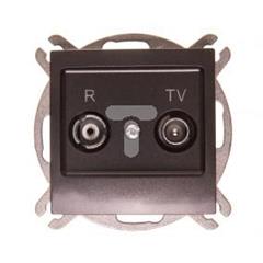 IMPRESJA Gniazdo antenowe RTV przelotowe ZAP-16 antracyt GPA-16YP/m/50