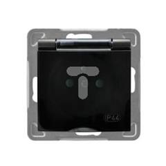 IMPRESJA Gniazdo bryzgoszczelne z/u IP44 SCHUKO z przesłonami antracyt GPH-1YSP/m/50/d