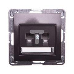 IMPRESJA Gniazdo telefoniczne podwójne antracyt GPT-2YR/m/50