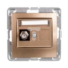 IMPRESJA Gniazdo antenowe pojedyncze typu F złoty metalik GPA-1YF/m/28