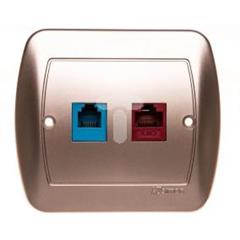 Simon Akord Gniazdo teleinformatyczne RJ12/ RJ45 kat.5 A5T/29 satyna WMAM-45002x-H013