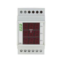 Woltomierz 3-fazowy cyfrowy modułowy 100-300V AC dokładność 1% DMV-3