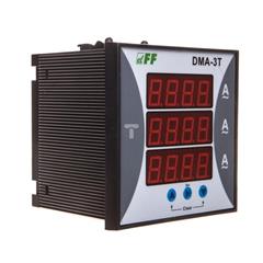 Amperomierz 3-fazowy cyfrowy tablicowy 0-9000A dokładność 1% 96x96mm do pracy z przekładnikiem 5A DMA-3T