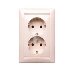 VALENA Gniazdo podwójne SCHUKO kremowe 774370