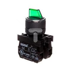 Przycisk pokrętny 3 położeniowy 2R jednostronnie niestabilny podświetlany 100-250V zielony T0-B101SL31Y
