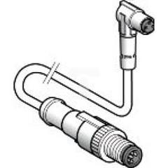 Kabel łączący XZ, męski M12, 3-pin. prosty, żeński O8, 3-pin. kątowy, PUR 2m XZCR1502040G2