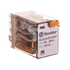 Przekaźnik 2P 12A 24V AC przycisk testujący, mechaniczny wskaźnik zadziałania 56.32.8.024.0040