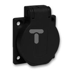 Gniazdo PK, czarne, 2p+PE, 10/16A, 250 V, niemieckie, IP54, podtynkowe PKS52N