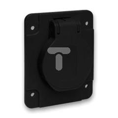 Gniazdo PK, czarne, 2p+PE, 10/16A, 250 V, francuskie, IP54, podtynkowe PKN62N