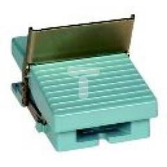 Łącznik nożny pojedynczy XPE-M, bez osłony, metalik, nieb.-2 steps- 2 NZ+NO XPEM911