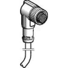 Konektory okablowane XZ, żeńskie kątowe, 1/220 UNF, 3 pin., przew. PUR 2m"" XZCP1965L2