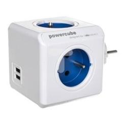 Rozgałęźnik PowerCube z 4-krotnym gniazdem E/FR i 2xUSB 5V 2,1A niebieski 2202/FROUPC